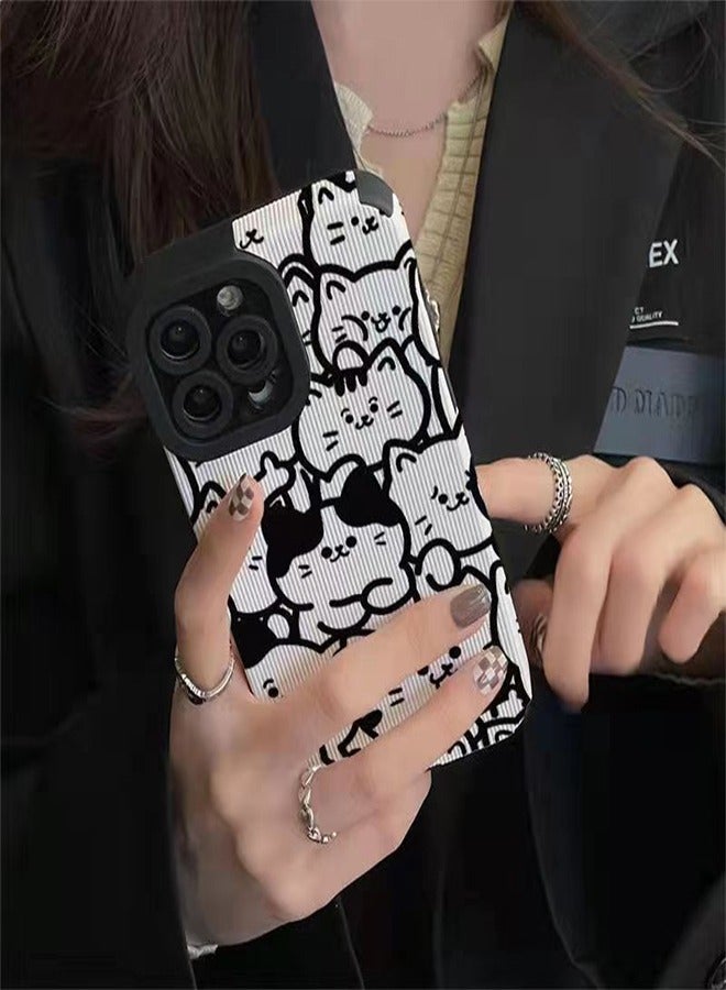 VR CREATIVE Protective Case Cover For Apple iPhone 13 Pro Max Cute Cats Design White - Image 4