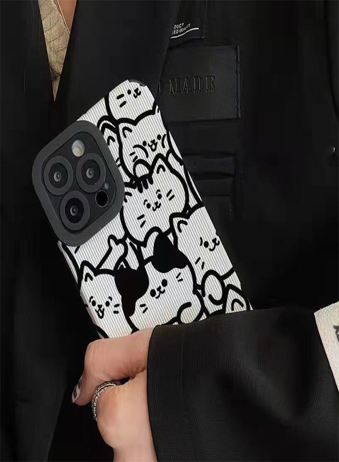 VR CREATIVE Protective Case Cover For Apple iPhone 13 Pro Max Cute Cats Design White - Image 5