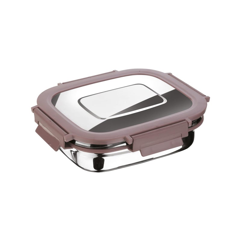 Joyo Stainless Steel Daily (Small) Tiffin I Lunch Box Container 4 Side Clip Lock Lid for Office & School Use I Food Grade I Air Tight - Brown, 590 ml - Image 3