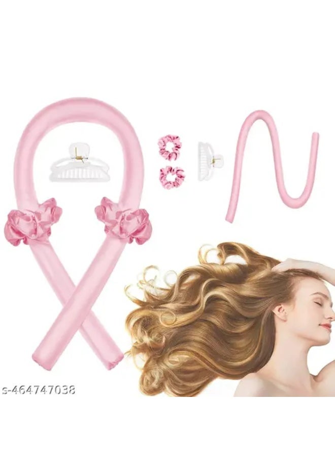 Generic maya accessories Silk Hair Curlers Heat-Free Automatic Foam Plus Steel Wire Lazy Curling Stick with Clip Featuring Sleep Wave Curls may vary color - Image 1