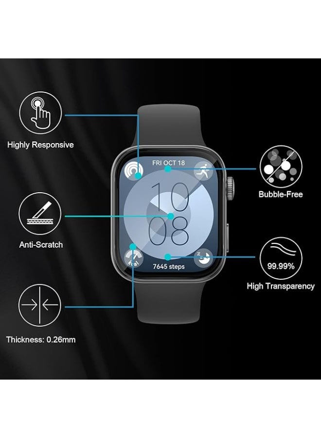 3 Pieces Screen Protector For Huawei Watch Fit 4, Flexible TPU Full Coverage Water proof aWearable Screen Protector, Anti-Scratch, Bubble Free - Image 3