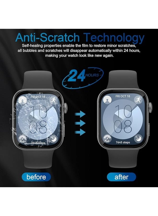 3 Pieces Screen Protector For Huawei Watch Fit 4, Flexible TPU Full Coverage Water proof aWearable Screen Protector, Anti-Scratch, Bubble Free - Image 2
