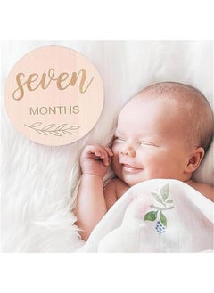 Wooden Baby Monthly Milestone Cards With Announcement Sign - 14 Reversible Wooden Circles - pzsku/Z9A163BC5385442460A45Z/45/_/1723891671/8135d71b-f956-4d89-a49c-be69c55a7eda