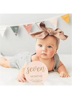 Wooden Baby Monthly Milestone Cards With Announcement Sign - 14 Reversible Wooden Circles - pzsku/Z9A163BC5385442460A45Z/45/_/1723891701/731b3ebd-3344-4f43-ab40-63d5094e0ebb