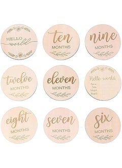 Wooden Baby Monthly Milestone Cards With Announcement Sign - 14 Reversible Wooden Circles - pzsku/Z9A163BC5385442460A45Z/45/_/1723891803/842558c7-2b99-4d2e-9b79-1d5591c83ea6