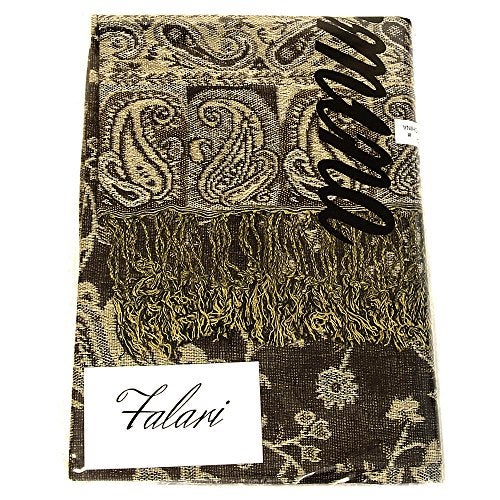 Falari Women's Woven Paisley Pashmina Shawl Wrap Scarf 80" x 27" (Style 1 - Brown) - Image 4