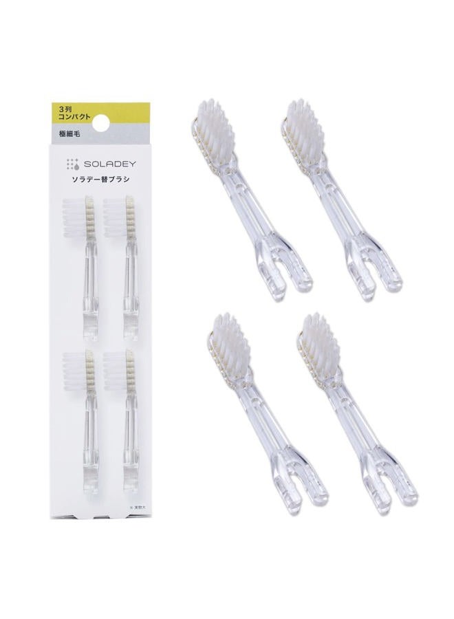 Soladey Ionic Toothbrush Replacement Brush Heads Refill, 4 Count -3 Row Ultra Fine Bristle - Image 1