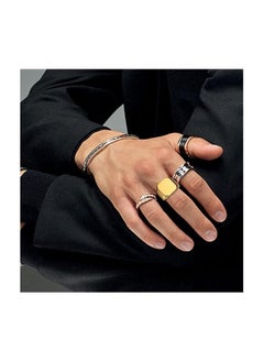 Fayrouz Jewellery Fayrouz Jewelry Men's Stainless Steel Square Designs Rings for Men, Thumb Pinky Ring, Men's Ring for Boys  - Image 5