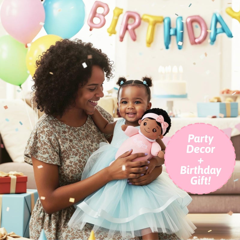OUOZZZ 10" Black Baby Doll - 1 Year Old Girl Birthday Gifts First African American Baby Dolls for Toddler Girl Toys, Snuggle Buddy for Infants - Image 4