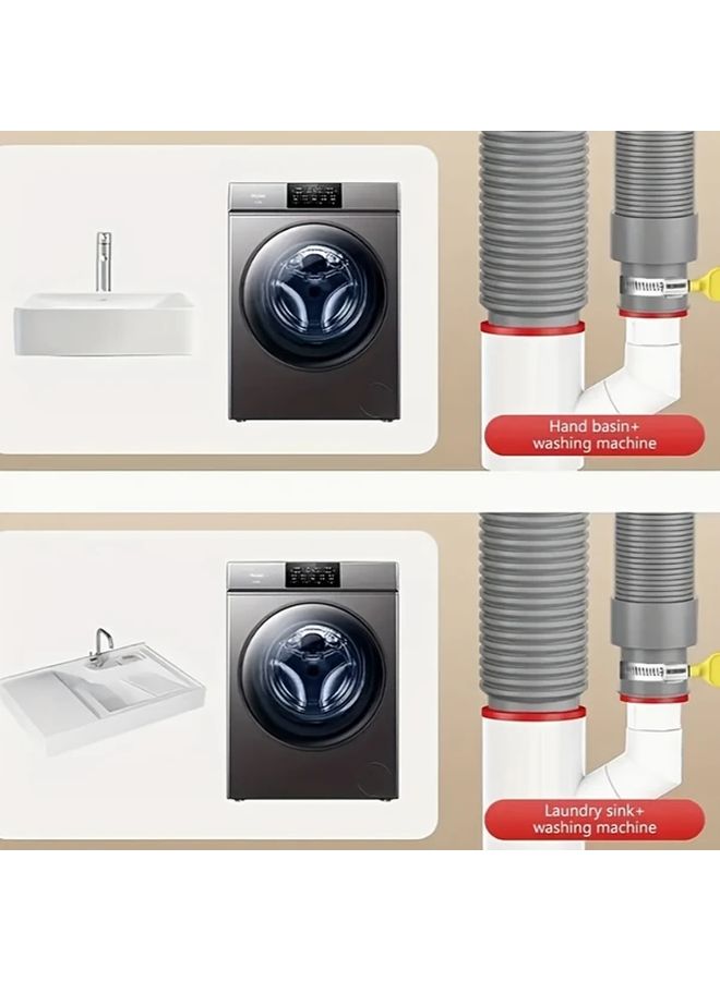 White 360 Degree Rotating Triple Drain Pipe Anti Odor for Bathroom Kitchen - Image 4