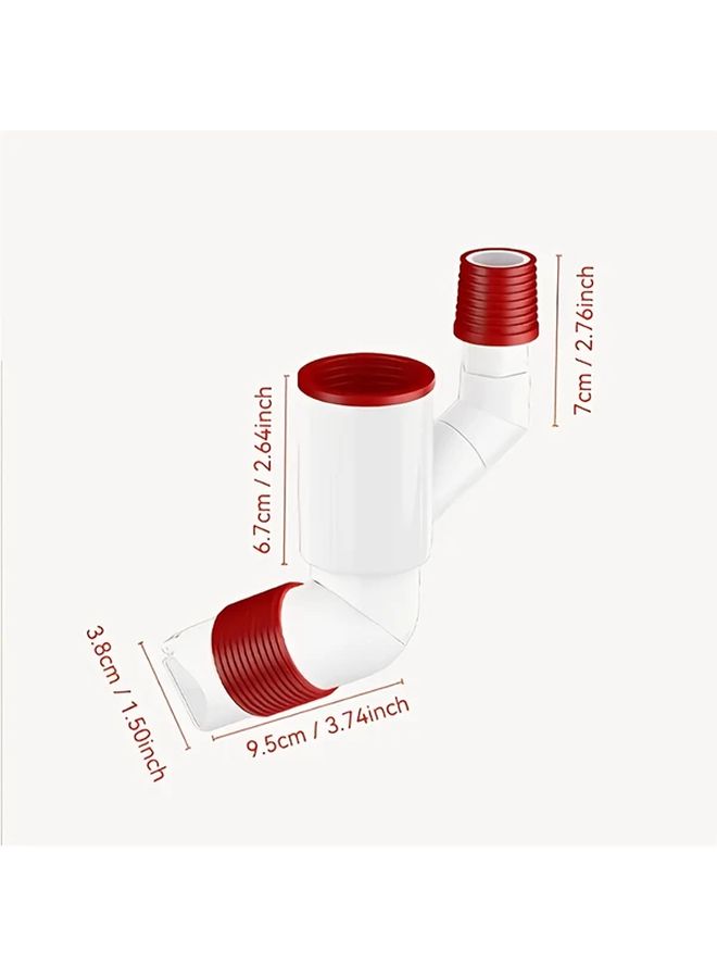 White 360 Degree Rotating Triple Drain Pipe Anti Odor for Bathroom Kitchen - Image 3