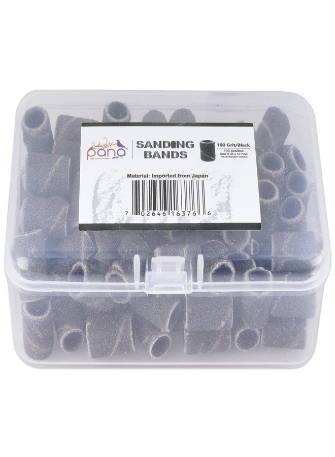 PANA 100 Pieces Nail Sanding Bands, Black, 100 Grit, Coarse, Plastic, Aluminum Oxide, Great Fit for Nail Drill Bits, Acrylic, Natural, Gel Nails - Image 3