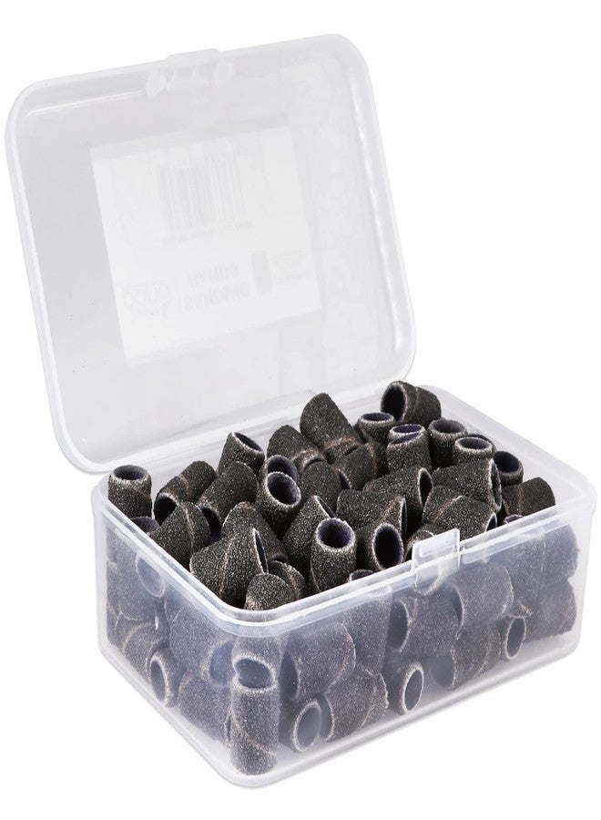 PANA 100 Pieces Nail Sanding Bands, Black, 100 Grit, Coarse, Plastic, Aluminum Oxide, Great Fit for Nail Drill Bits, Acrylic, Natural, Gel Nails - Image 1