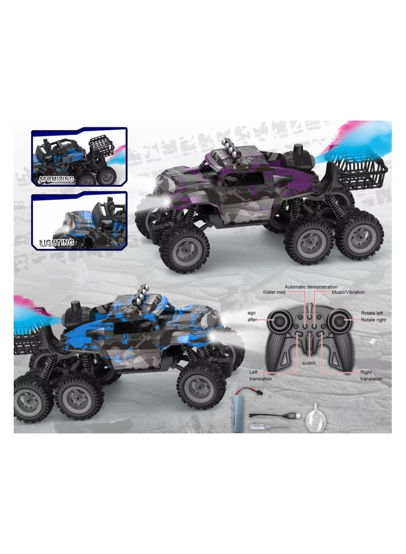 general Powerful Big Climbing RC Car Rock Challenger 6WD (Blue), Rechargeable 2.4GHz Remote Control Car with Light Music and Spray function (Blue), New RC Car Truck Rock climber with  effect| Super Powerful - Image 2