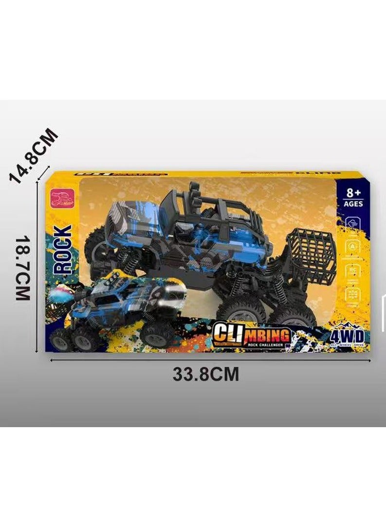 general Powerful Big Climbing RC Car Rock Challenger 6WD (Blue), Rechargeable 2.4GHz Remote Control Car with Light Music and Spray function (Blue), New RC Car Truck Rock climber with  effect| Super Powerful - Image 5