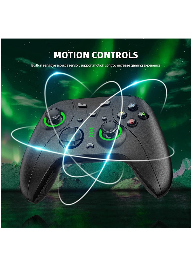 Generic Switch Pro Controller for Nintendo Switch/Switch Lite/OLED, Wireless Switch Controller with Programmable ons, Dual Vibration, Turbo, Green LED Light and Wake up Function, Headphone Jack  - Image 4