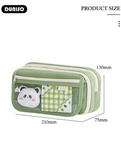 DUNISO 9 Compartment Green Pencil Case for Kids,Large Capacity Multifunctional Durable Zipper Pen Bag with Magnetic Suction Buckle,Simple Fashion Decorative Variable Cartoon Pencil Painting Storage Pouch for School Boys and Girls,Suitable for College School Gift  - Image 4