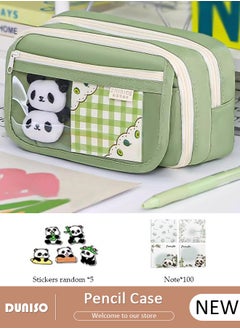 DUNISO 9 Compartment Green Pencil Case for Kids,Large Capacity Multifunctional Durable Zipper Pen Bag with Magnetic Suction Buckle,Simple Fashion Decorative Variable Cartoon Pencil Painting Storage Pouch for School Boys and Girls,Suitable for College School Gift  - Image 1
