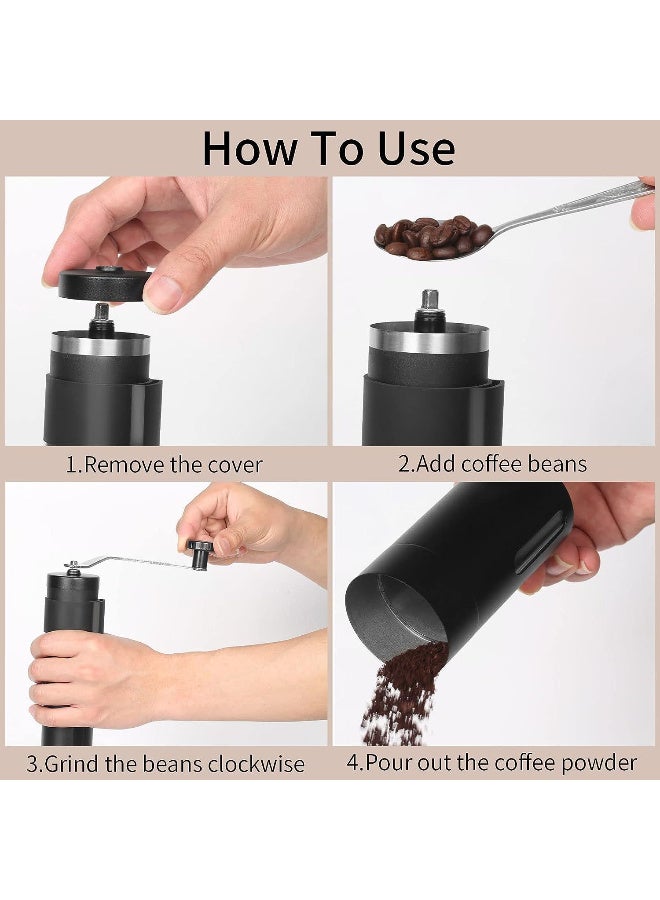 Kawkab Portable stainless steel hand-crank coffee maker, multi-position adjustable settings, holiday gift, portable hand-crank grinder, suitable for camping, travel, espresso - Image 3