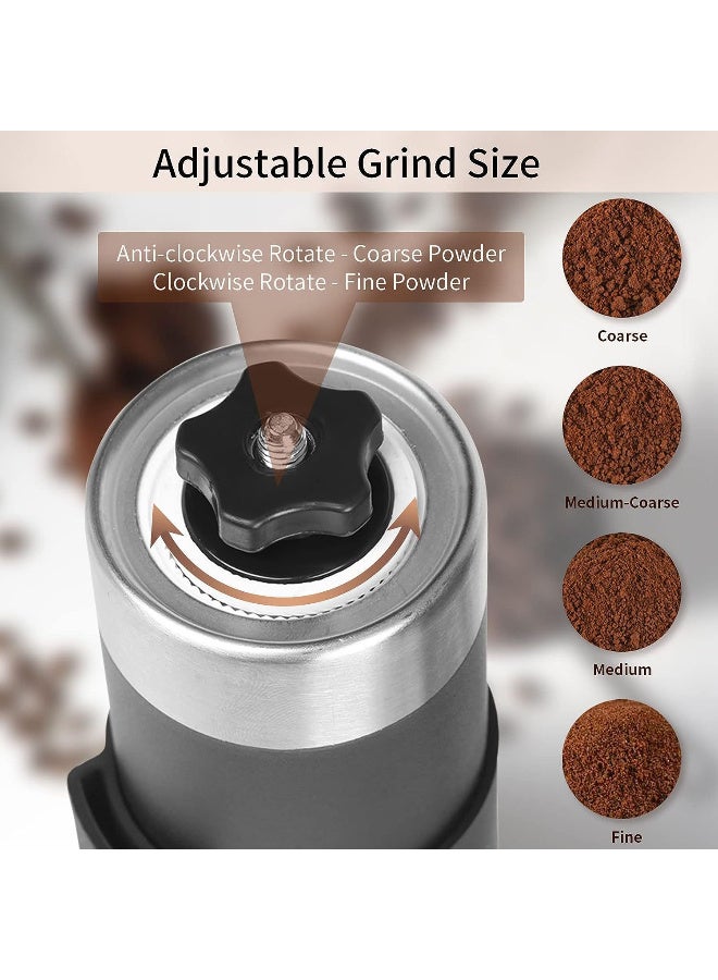 Kawkab Portable stainless steel hand-crank coffee maker, multi-position adjustable settings, holiday gift, portable hand-crank grinder, suitable for camping, travel, espresso - Image 4