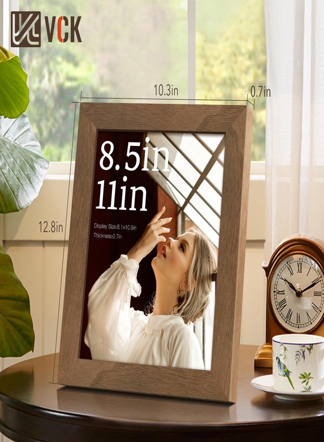 في سي كيه مجموعة من 3 إطارات صور VCK من خشب الجوز البني مقاس 8.5 × 11 بوصة، إطار خشبي فاخر ذو حواف عريضة، مناسب للعرض على الطاولة أو الحائط، عرض متعدد الاتجاهات لصور العائلة، مطبوعات مكتبية، استوديو/معرض/منزل - Image 2