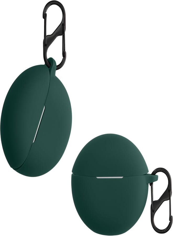 kwmobile Case Compatible with Oppo Enco Buds 2 / Oppo Enco Air 2i Case - Silicone Cover Holder for Earbuds - Dark Green