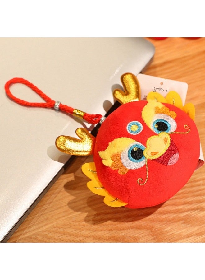 Dragon Year Mascot Dragon Hat Dragon Wallet Dragon Pendant Plush Toy Zodiac Dragon Doll Opening Red Gift-Specifications:Ethnic Dragon Pendant  - Image 1