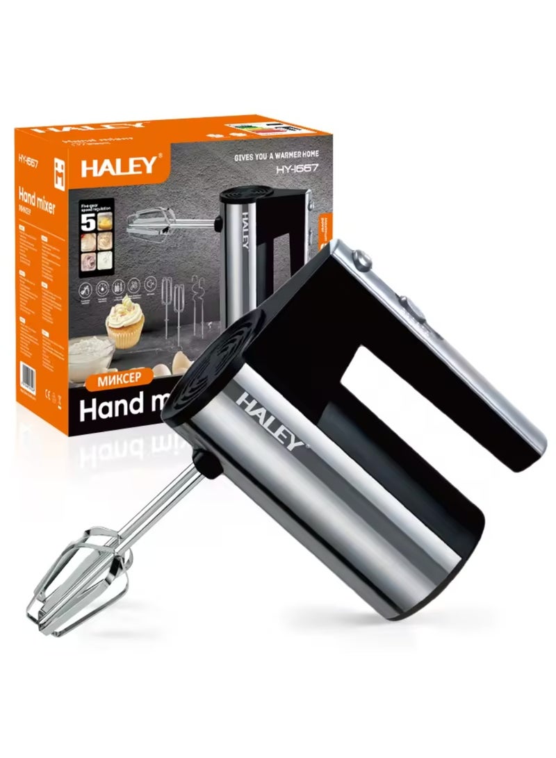 Haley خلاط يدوي كهربائي بقوة 500 واط، جهاز مطبخ منزلي من الفولاذ المقاوم للصدأ - Image 1