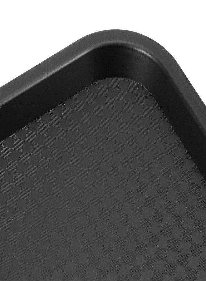 MANCHAP 10 Pack 16 x 12 Inch Black Fast Food Serving Tray, Rectangular Plastic Food Service Trays, Cafeteria Serving Trays for Home, Restaurants - Image 3