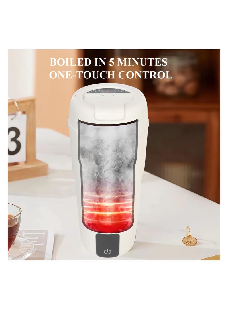 SYOSI غلاية كهربائية للسفر، غلاية مياه محمولة بسعة 400 مل مع التحكم في درجة الحرارة وشاشة LCD، وإيقاف التشغيل التلقائي وحماية الغليان الجاف مع وظيفة الحفاظ على الدفء، خالية من PBA، غلاية من الفولاذ المقاوم للصدأ - Image 5