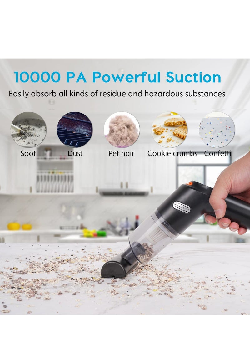 SYOSI - Car Handheld Vacuum, Cordless Handheld Vacuum Cleaner with Low Noise, Portable Rechargeable Car Vacuum, 10000PA Powerful Suction for Travel, RV Camper Car and Home - Image 1