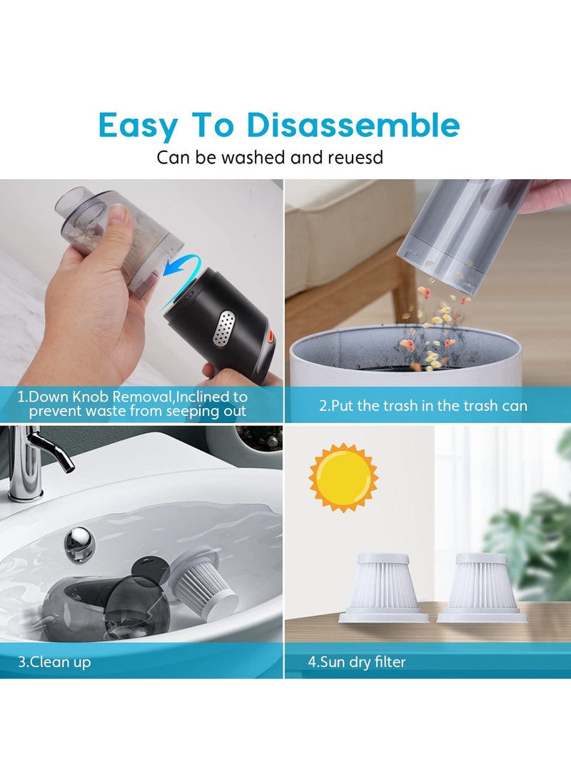 SYOSI - Car Handheld Vacuum, Cordless Handheld Vacuum Cleaner with Low Noise, Portable Rechargeable Car Vacuum, 10000PA Powerful Suction for Travel, RV Camper Car and Home - Image 1
