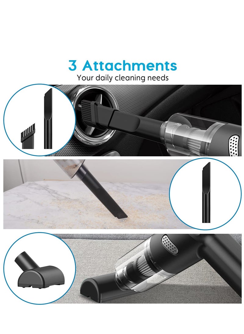 SYOSI - Car Handheld Vacuum, Cordless Handheld Vacuum Cleaner with Low Noise, Portable Rechargeable Car Vacuum, 10000PA Powerful Suction for Travel, RV Camper Car and Home - Image 1
