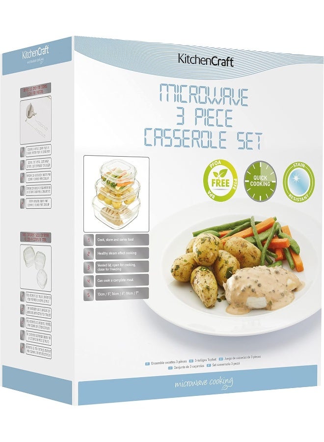 Kitchen Craft Kitchencraft Microwave Casserole Three Piece Set, Display Boxed - Image 2