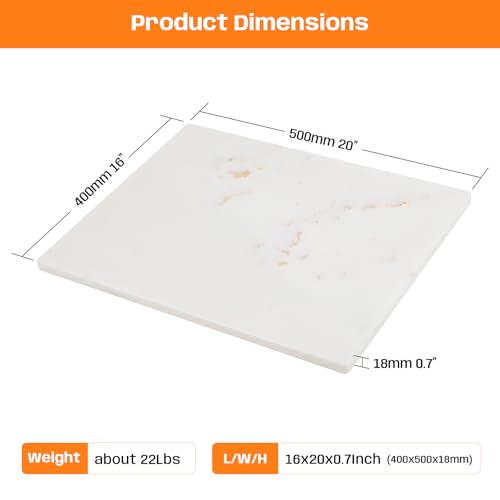 Adolif Marble Cutting Board, Large Marble Slab Pastry Board With Non-Slip Feet For Baking, Cheese, Charcuterie, Chocolate, 16x20 Inch - Image 2