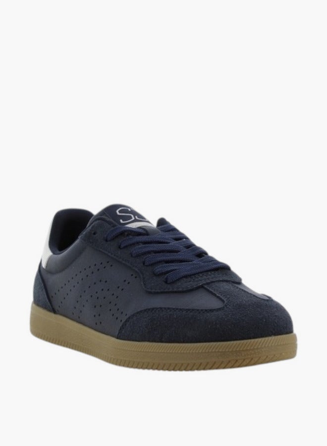 SJ Men's Perforated Sneakers with Lace-Up Closure - 637602-553 - Image 2