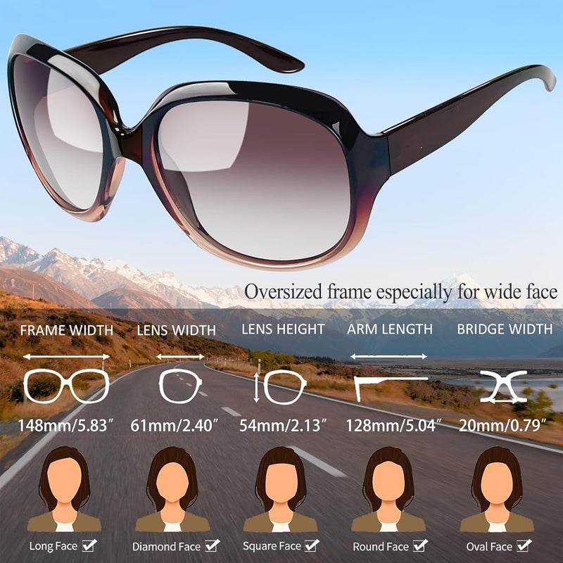 Joopin Polarized Sunglasses for Women Trendy Oversized Square Glasses UV400 - Image 4