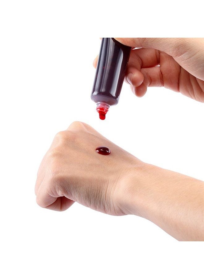 Wismee - Fake Blood Sfx Makeup Kit Scar Wax(1.6 Oz) with Scab Coagulated Blood Gel, Spatula Tool Cosmetics Mixer，Stipple Sponge, Professional Halloween Fake Wound Skin Wax for Darker Skin Tone - Image 1