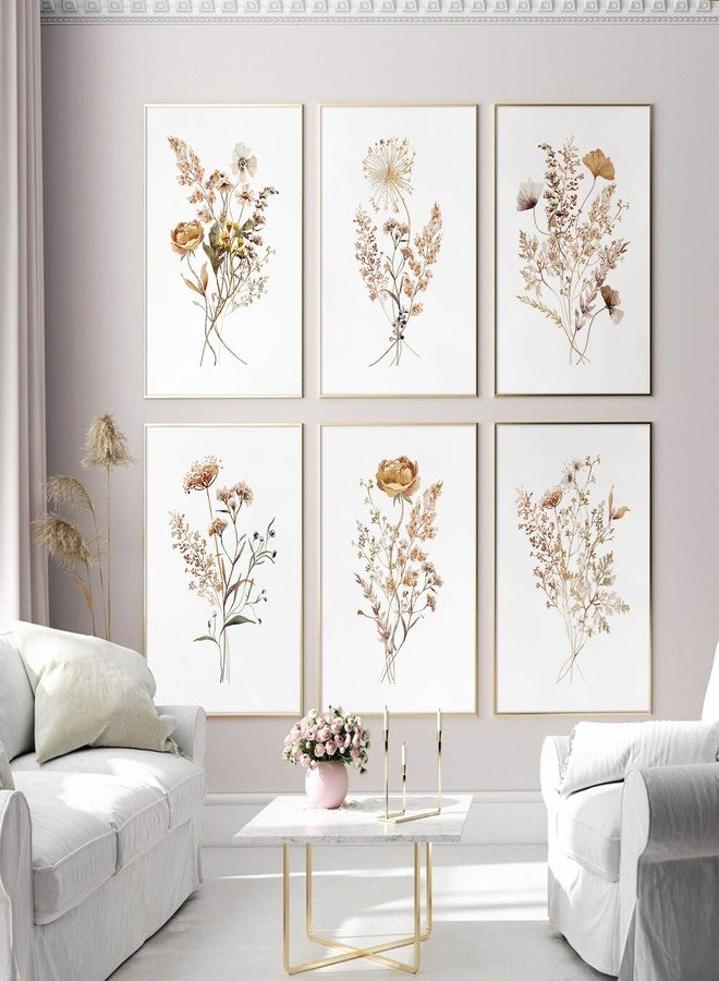 Joocrise Watercolor Flower Wall Art Set of 6 Botanical Wildflower Wall Decor Boho Neutral Canvas Wall Art Vintage Prints Floral Pictures Minimalist Farmhouse Poster for Room Bedroom 8x10 Inch Unframed - Image 5