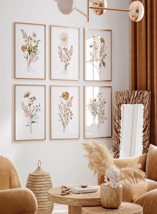 Joocrise Watercolor Flower Wall Art Set of 6 Botanical Wildflower Wall Decor Boho Neutral Canvas Wall Art Vintage Prints Floral Pictures Minimalist Farmhouse Poster for Room Bedroom 8x10 Inch Unframed - Image 3