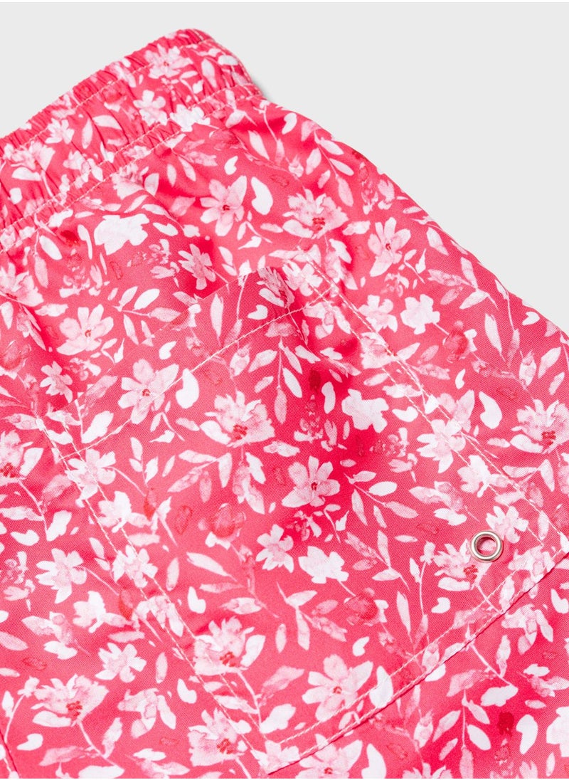 MANGO - Kids Floral Print Swimming Trunks - Image 1