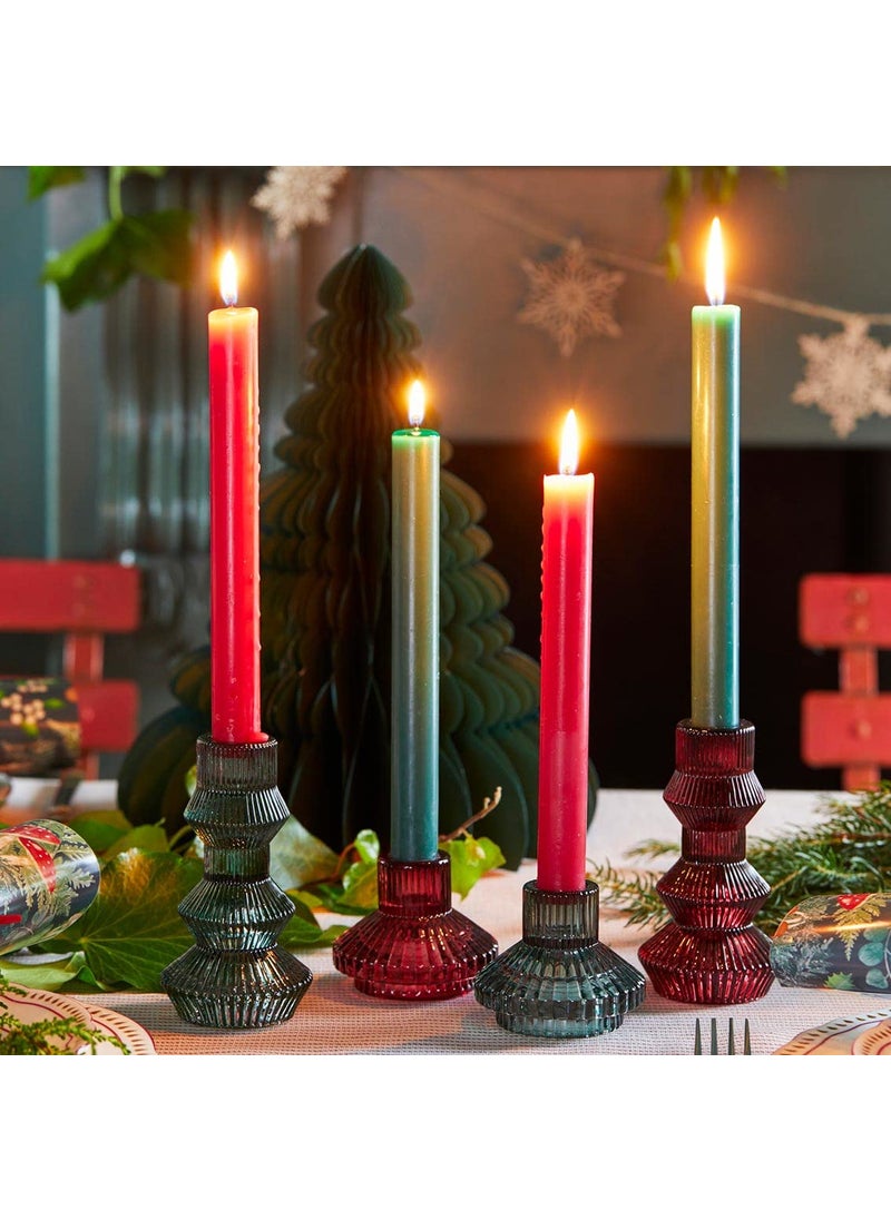 Talking Tables Talking Tables Sage Green Glass Candlestick Holder | Small Ribbed Candle Stand for Dinner Candles  Christmas Table D?cor  Accessories  Indoor or Outdoor Party  Birthday  Wedding (FOREST-HOLD-SML-GRN)  - Image 3
