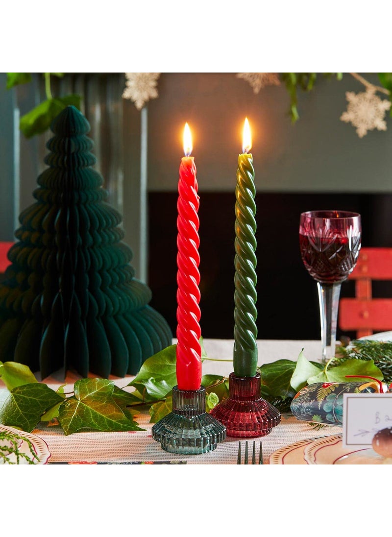 Talking Tables Talking Tables Sage Green Glass Candlestick Holder | Small Ribbed Candle Stand for Dinner Candles  Christmas Table D?cor  Accessories  Indoor or Outdoor Party  Birthday  Wedding (FOREST-HOLD-SML-GRN)  - Image 2
