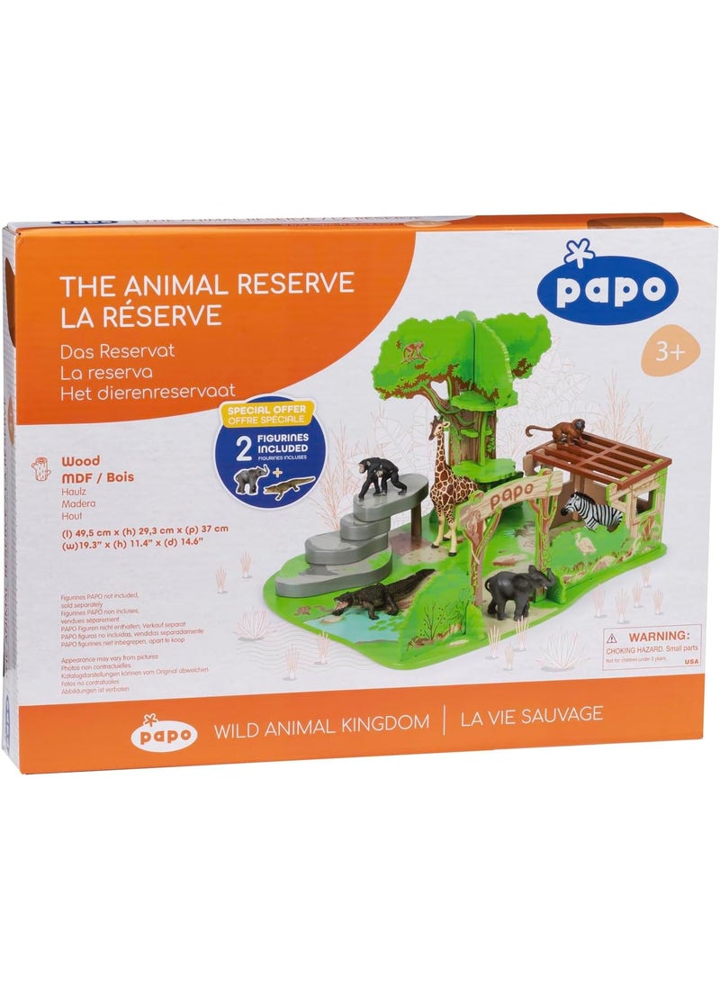 Papo Papo  Wildlife  The Animal Reserve  80011  Wooden playset for Figurines  Collectible  for Children  Suitable for Boys and Girls  from 3 Years Old  - Image 4