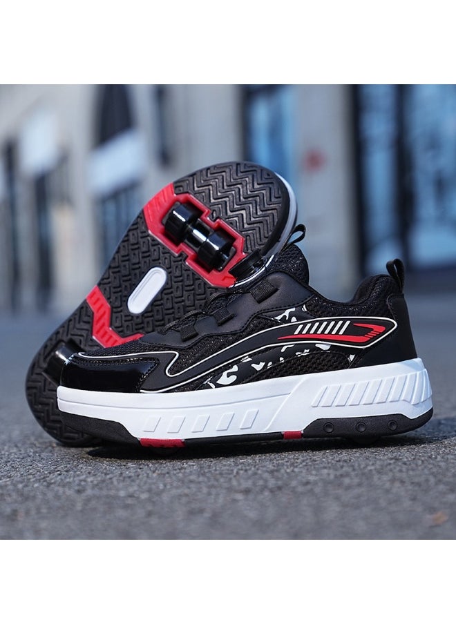 NIBEMINENT LED Flash Light Sneaker Skate Shoes with Wheels USB Charging Roller Skates Shoes 