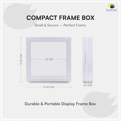 Sanas Shadow Box Frame with Glass (20Pcs) Small Photo Frame Memory Box Aesthetic Unique Storage Box Frame for 3D Craft Floating Display Photo Storage Box Transparent (20Pcs) (Elegant White Finish) - Image 2