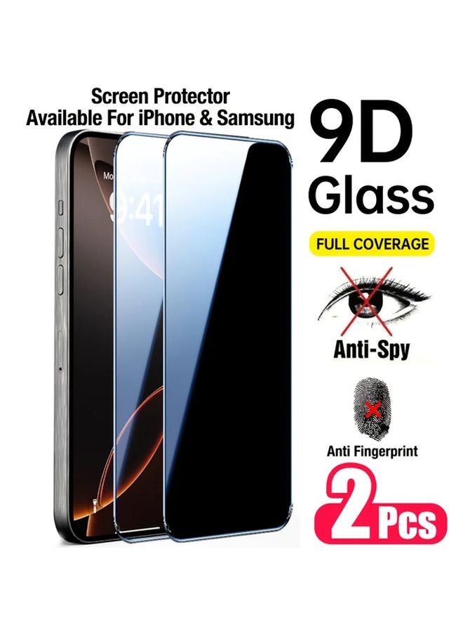 2 Pack Privacy Screen Protector For iPhone 16 Pro Max Anti Fingerprint Tempered Glass - Image 1