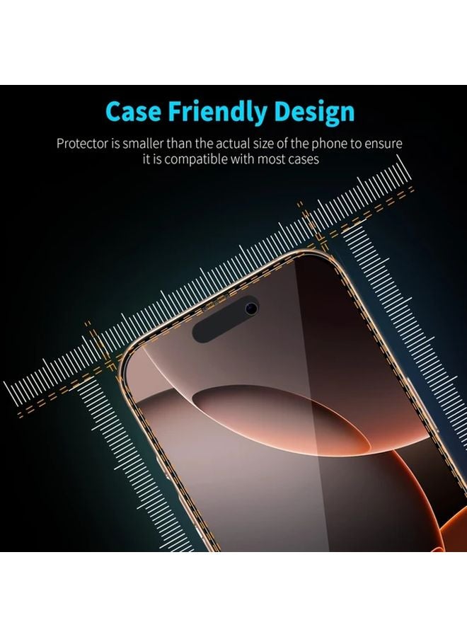 2 Pack Privacy Screen Protector For iPhone 16 Pro Max Anti Fingerprint Tempered Glass - Image 5