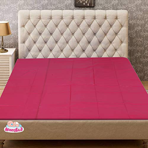 Nonibud Baby Waterproof Plastic Sheet Double Bed/Baby-Adult Waterproof Protection Sheet for Mattress (7.5 feet x 6.5 feet) (Maroon) - Image 1