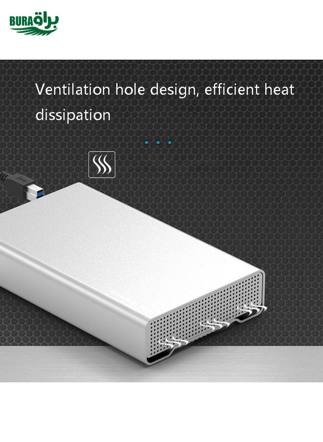 Blueendless U35Q 3.5 Inch Full Metal Mobile Hard Disk Box Type-C/Usb3.0 SATA Serial Desktop PC External Hard Disk Box UK Plug (USB 3.0)
